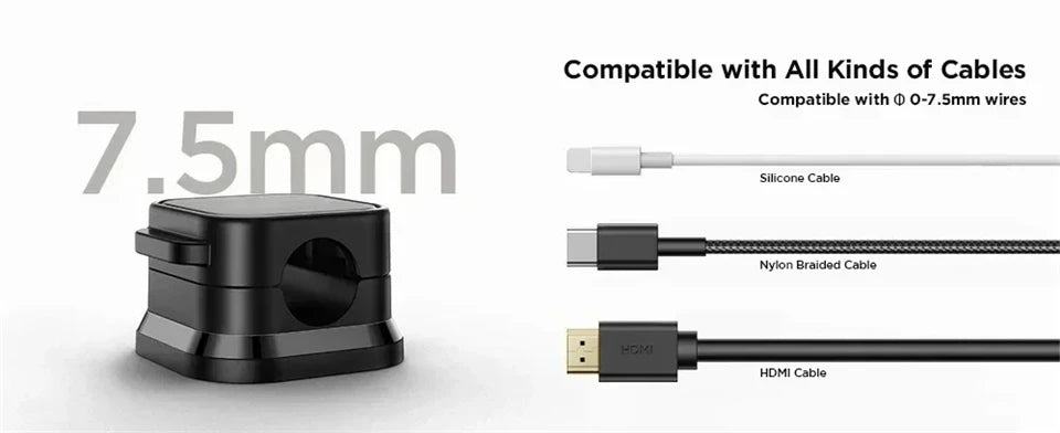 Azylo Premium Magnetic Cable Clip & Desktop Wire Organizer (6-Piece Set)