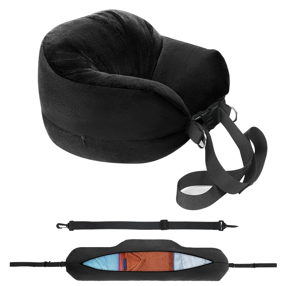 Azylo Fillable Travel Neck Pillow & Space-Saving Clothing Storage Bag