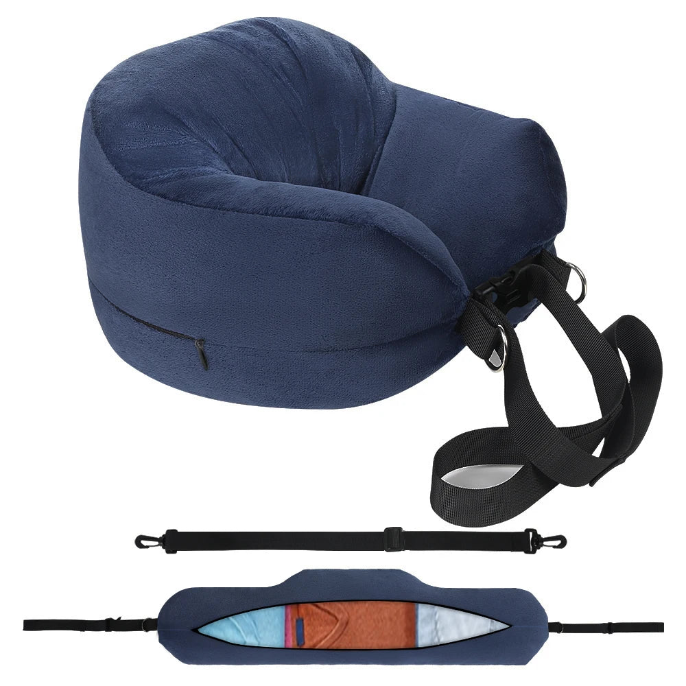 Azylo Fillable Travel Neck Pillow & Space-Saving Clothing Storage Bag