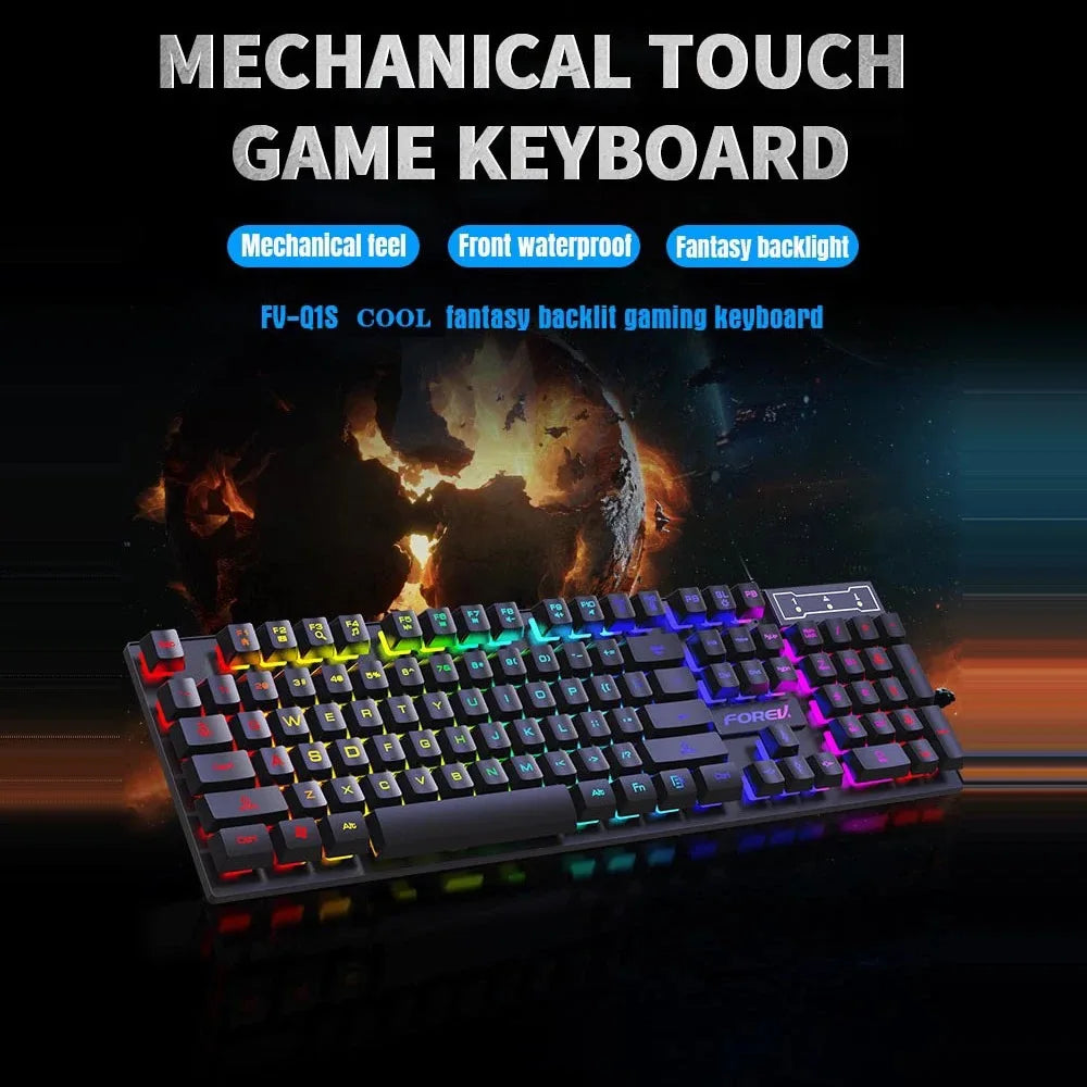 Azylo RGB Gaming Keyboard with Mechanical Feel (104 Keys)