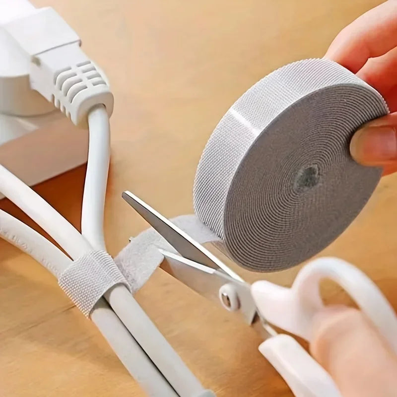 Azylo Reusable Hook & Loop Cable Management Tie Roll (3-Meter Cut-to-Length)