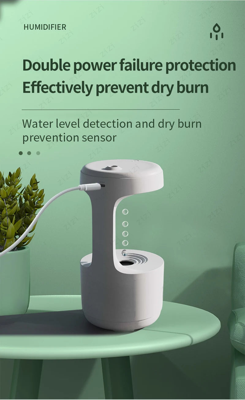 Azylo Smart Anti-Gravity Water Droplet Humidifier & Night Light