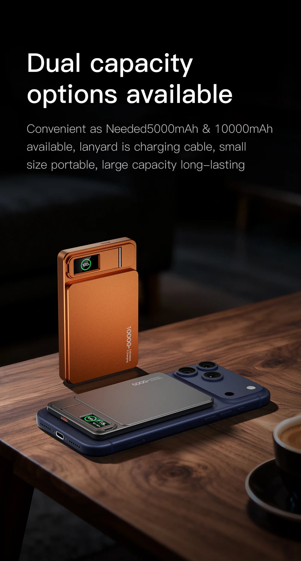 Azylo 3-in-1 Magnetic Wireless Power Bank with TFT Smart Screen (10,000mAh)