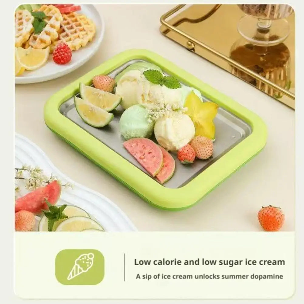 Azylo DIY Instant Rolled Ice Cream Maker Pan (with 2 Scrapers)