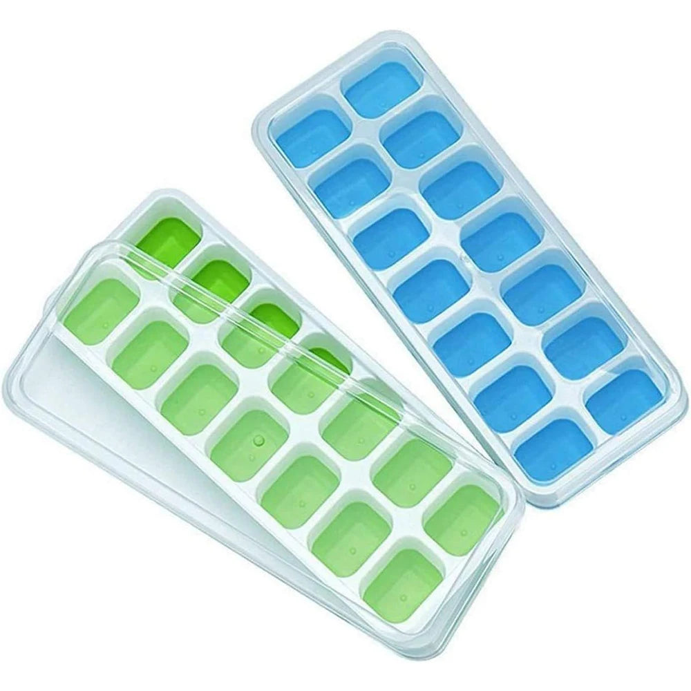 Azylo 14-Grid Smart Hybrid Ice Cube Tray with Spill-Proof Lid