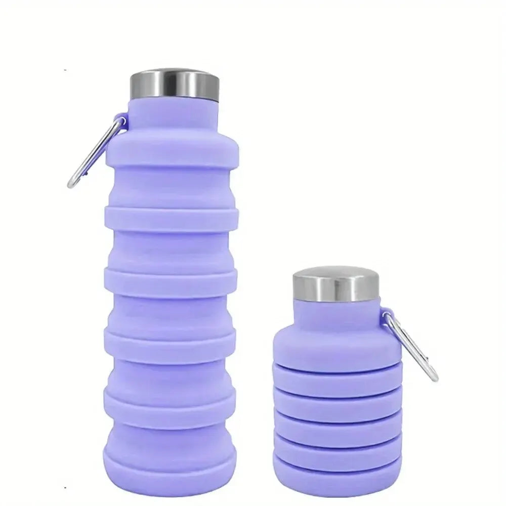 Azylo Collapsible Silicone Travel Water Bottle with Carabiner