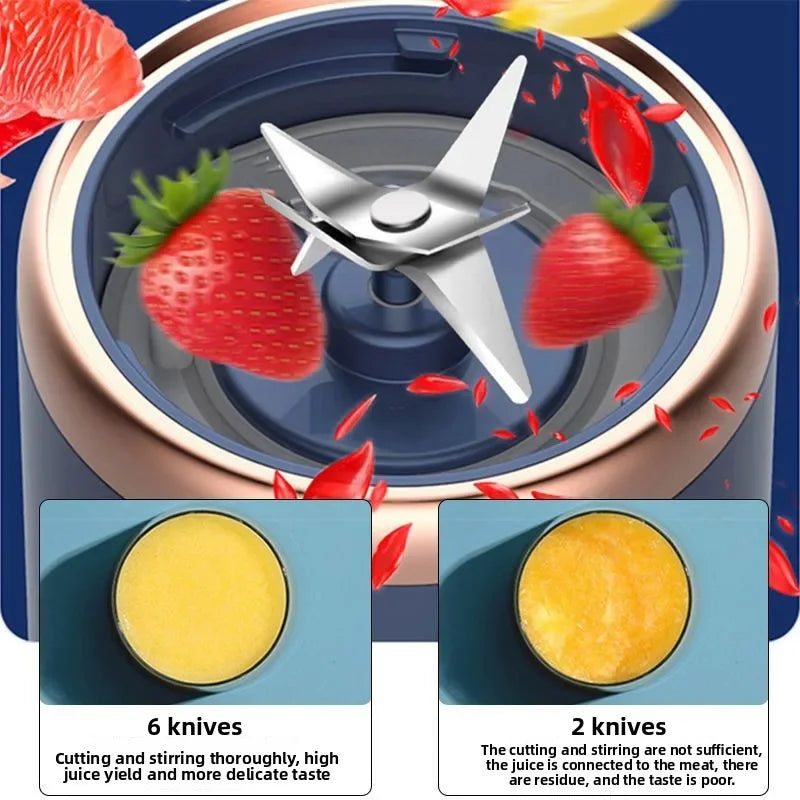 Azylo Portable 6-Blade Mini USB Juicer & Smoothie Blender