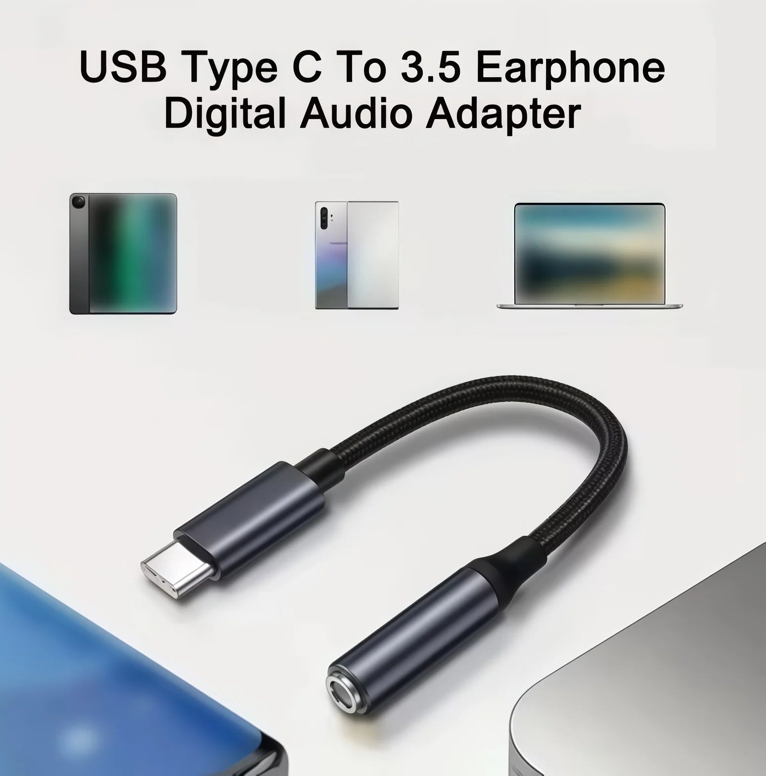 Azylo Universal USB-C to 3.5mm Headphone Jack Adapter Dongle