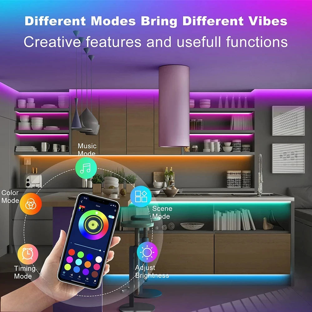 Azylo Smart Bluetooth RGB LED Strip Lights (5M / App Control)