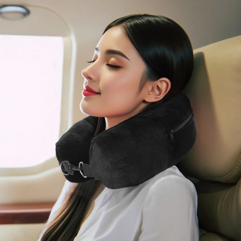 Azylo Fillable Travel Neck Pillow & Space-Saving Clothing Storage Bag