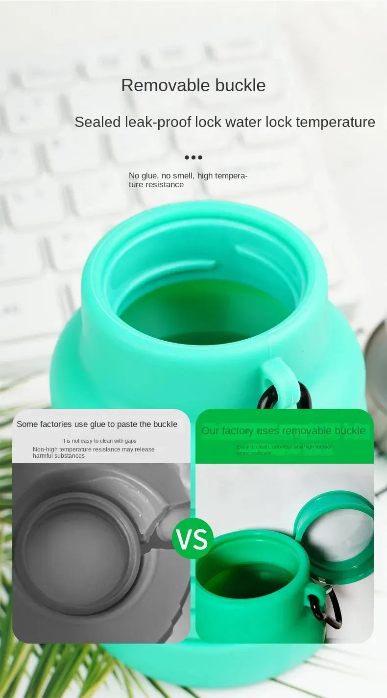 Azylo Collapsible Silicone Travel Water Bottle with Carabiner