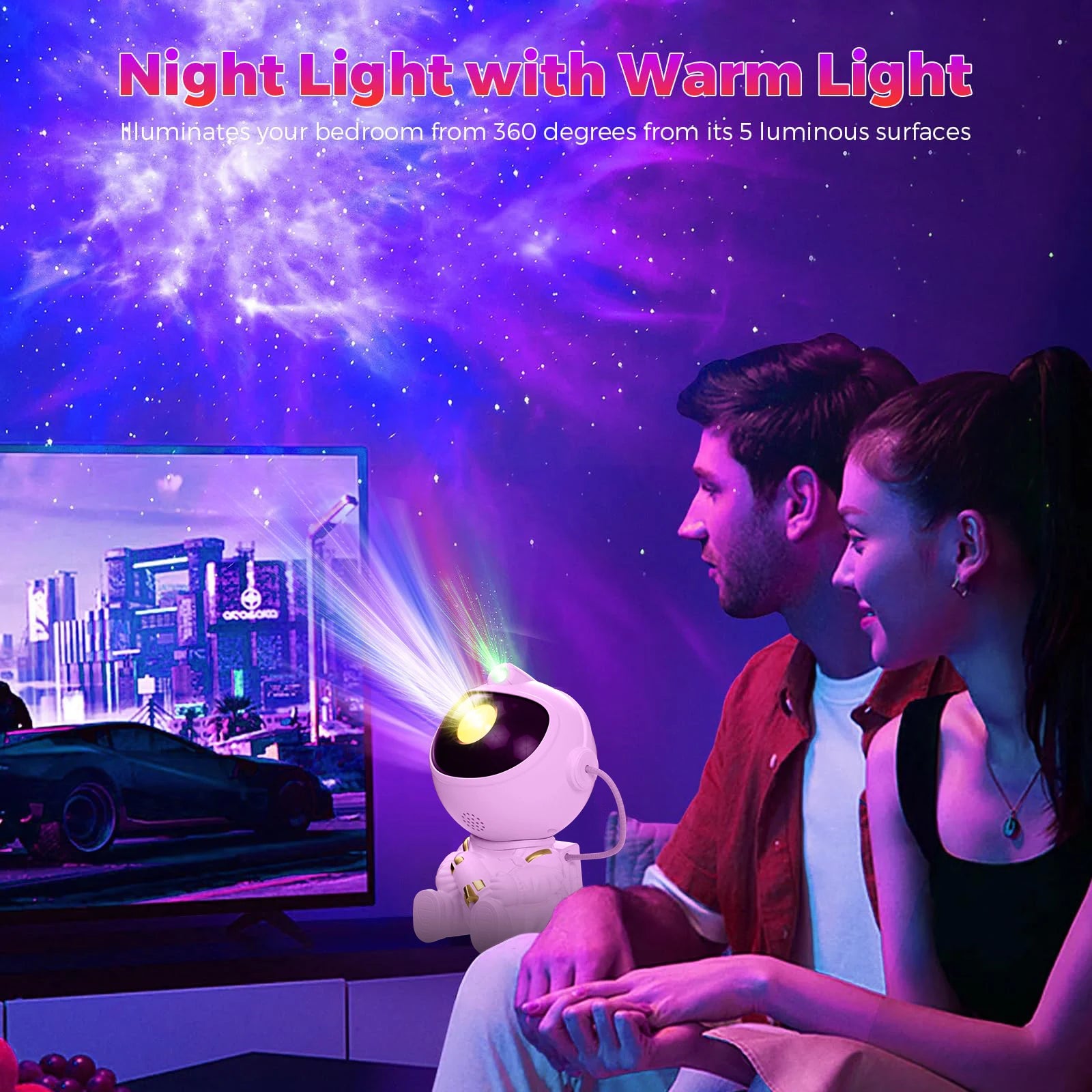 Azylo Smart Astronaut Galaxy Nebula Star Projector