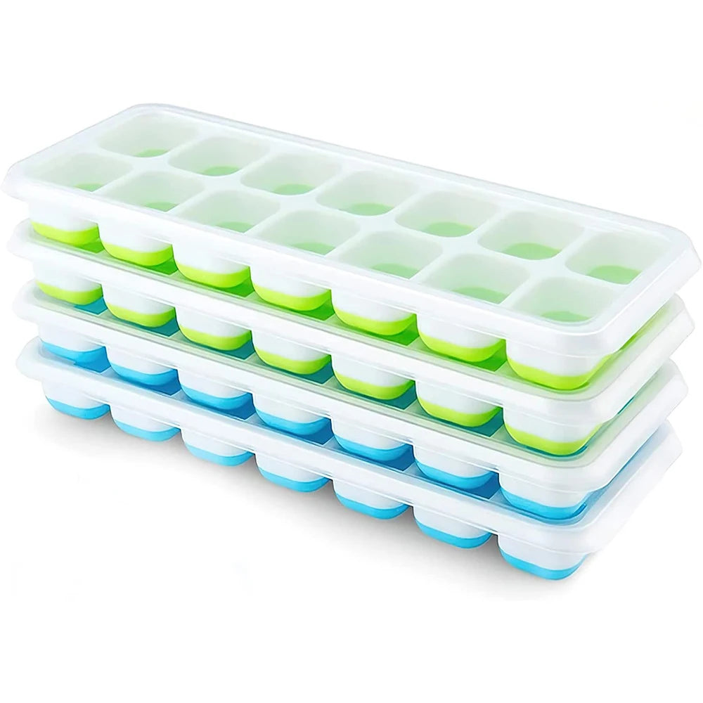 Azylo 14-Grid Smart Hybrid Ice Cube Tray with Spill-Proof Lid
