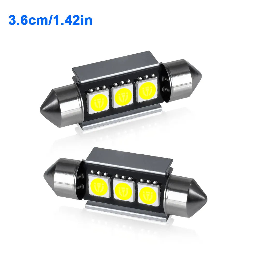 Azylo Ultra-Bright Festoon LED Car Interior & License Plate Bulbs (12V White)