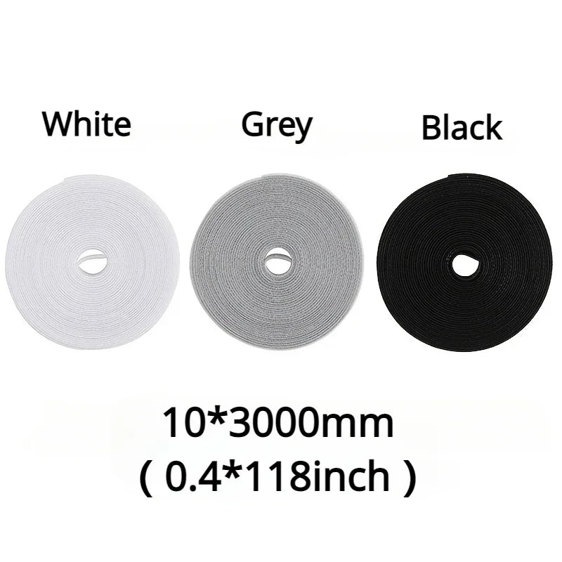Azylo Reusable Hook & Loop Cable Management Tie Roll (3-Meter Cut-to-Length)
