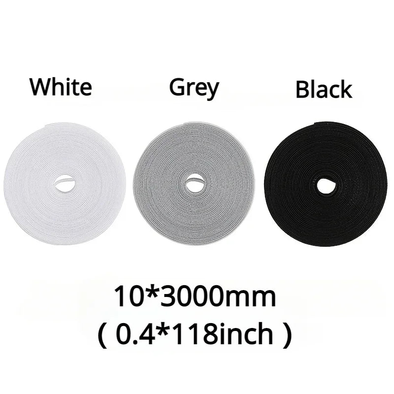 Azylo Reusable Hook & Loop Cable Management Tie Roll (3-Meter Cut-to-Length)