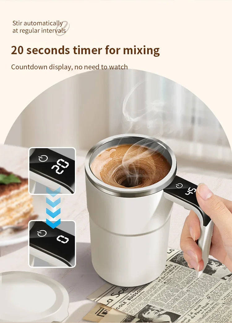 Azylo Smart Magnetic Self-Stirring Mug & Automatic Coffee Mixer (380ml)