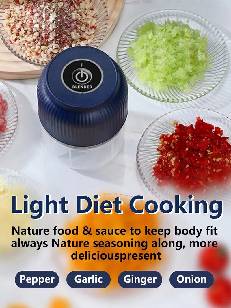 Azylo Mini Wireless Electric Garlic & Vegetable Chopper (250ml)