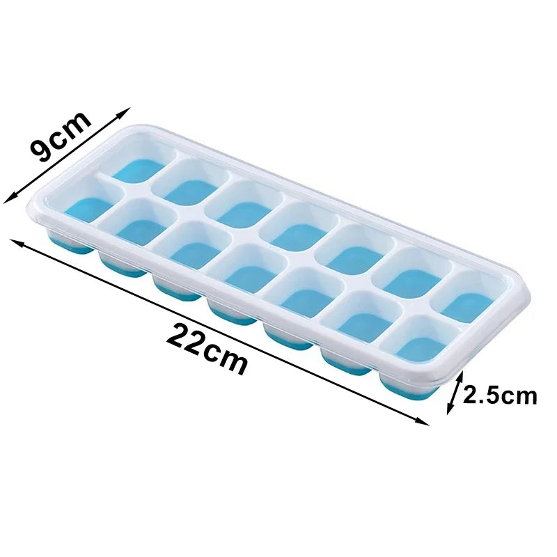 Azylo 14-Grid Smart Hybrid Ice Cube Tray with Spill-Proof Lid