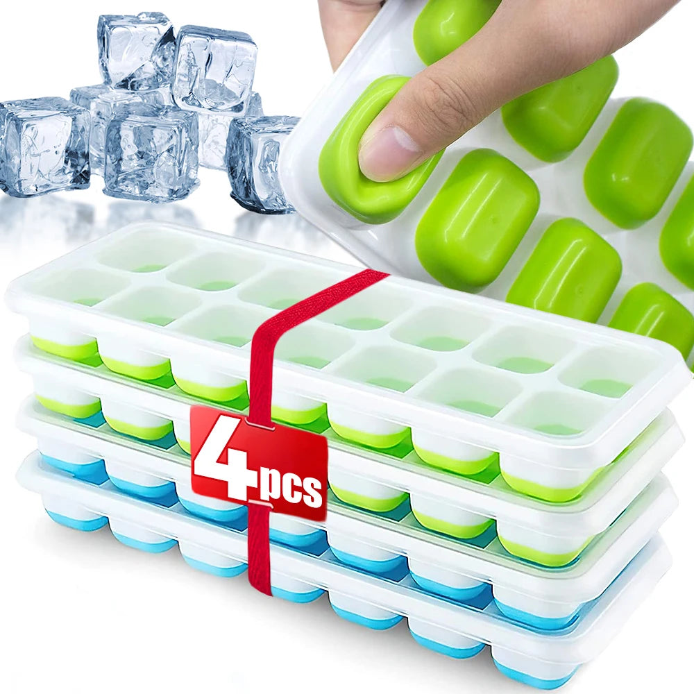Azylo 14-Grid Smart Hybrid Ice Cube Tray with Spill-Proof Lid