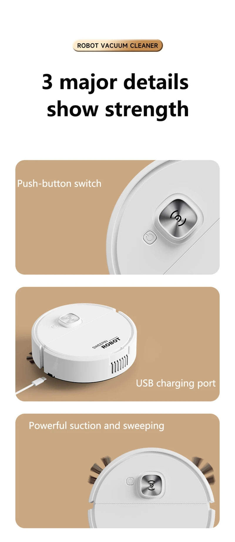 Azylo 3-in-1 Smart Intelligent Robot Vacuum & Mopping Sweeper