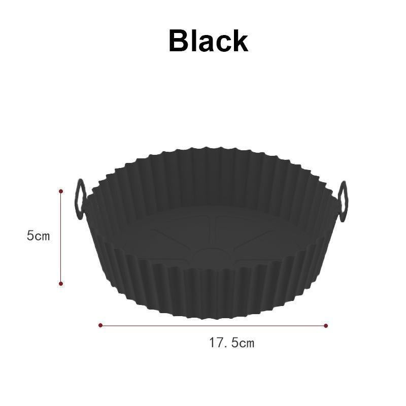 Azylo Reusable Silicone Air Fryer Pot with Handles (8-Inch Round)