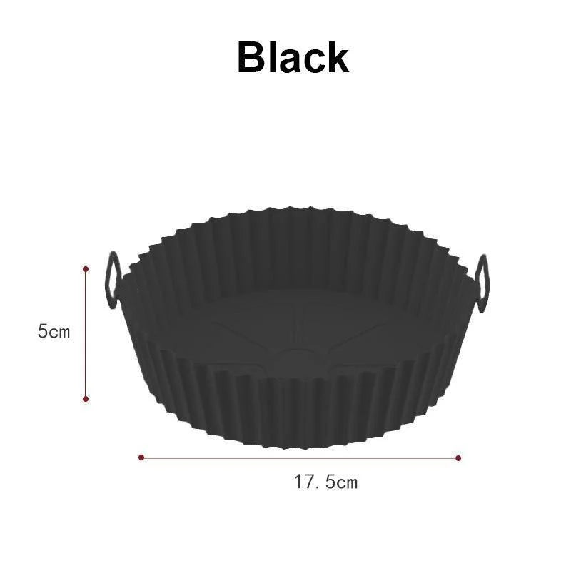 Azylo Reusable Silicone Air Fryer Pot with Handles (8-Inch Round)