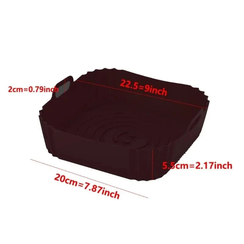 Azylo Reusable Silicone Air Fryer Liners (8-Inch Square)