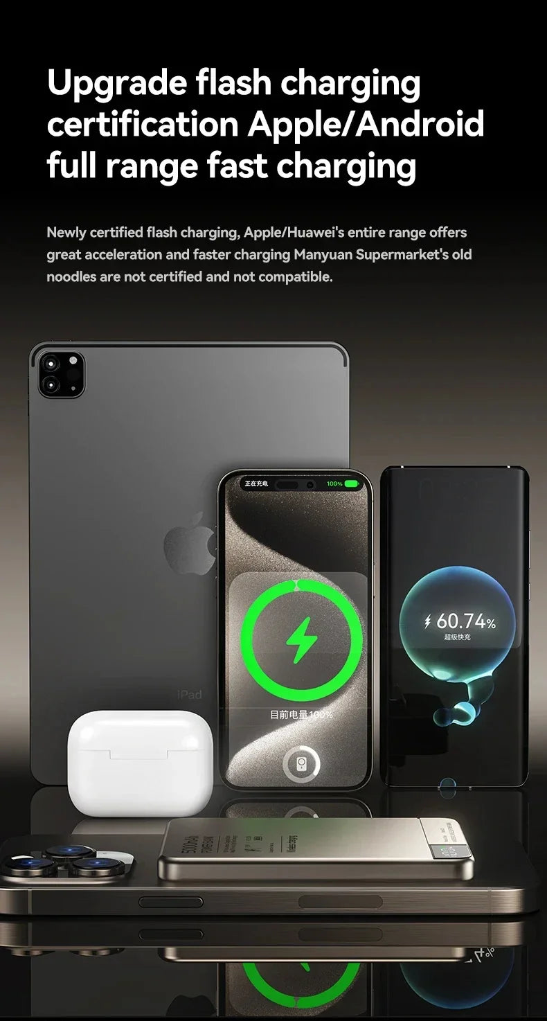 Azylo Ultra 120W Magnetic Wireless Power Bank with LED Lamp