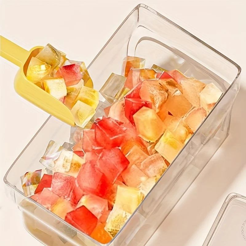Azylo One-Press Easy Release Ice Cube Tray Kit with Lid & Storage Bin (68 Cubes)