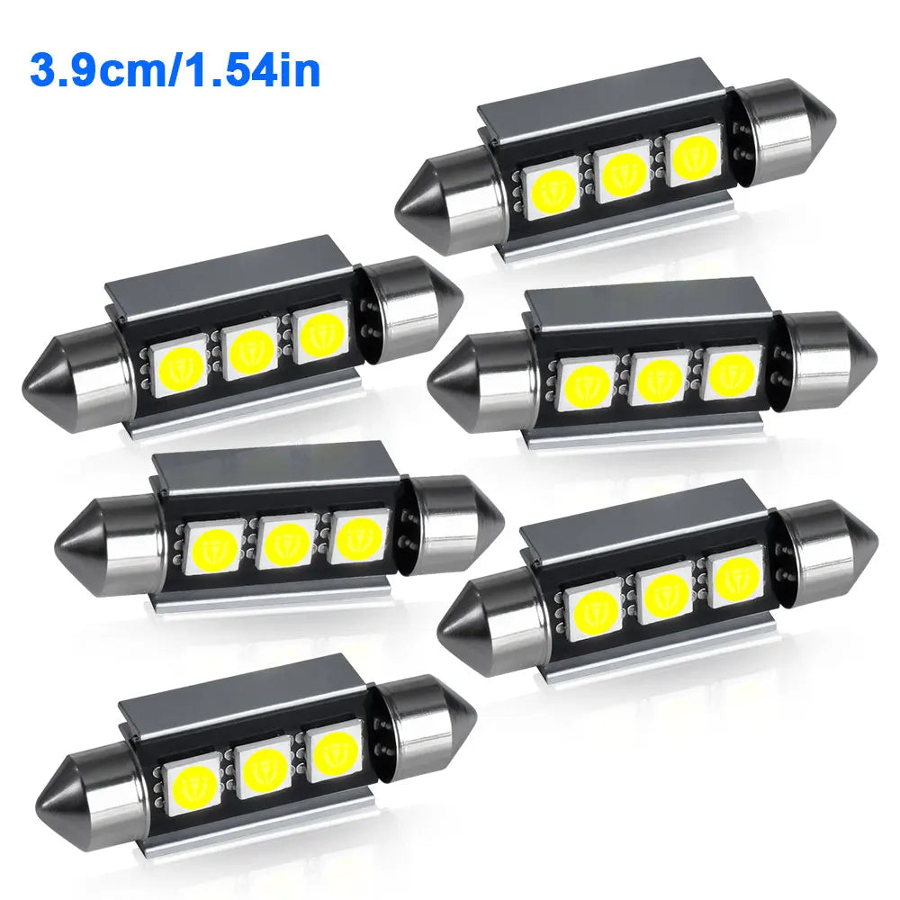 Azylo Ultra-Bright Festoon LED Car Interior & License Plate Bulbs (12V White)