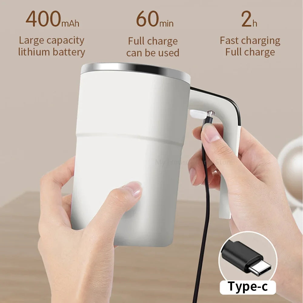 Azylo Smart Magnetic Self-Stirring Mug & Automatic Coffee Mixer (380ml)