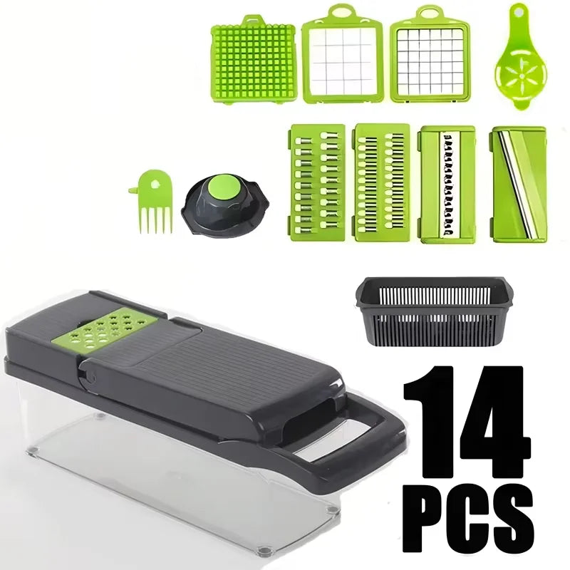 Azylo 14-in-1 Multi-Functional Vegetable Chopper, Dicer & Slicer Set