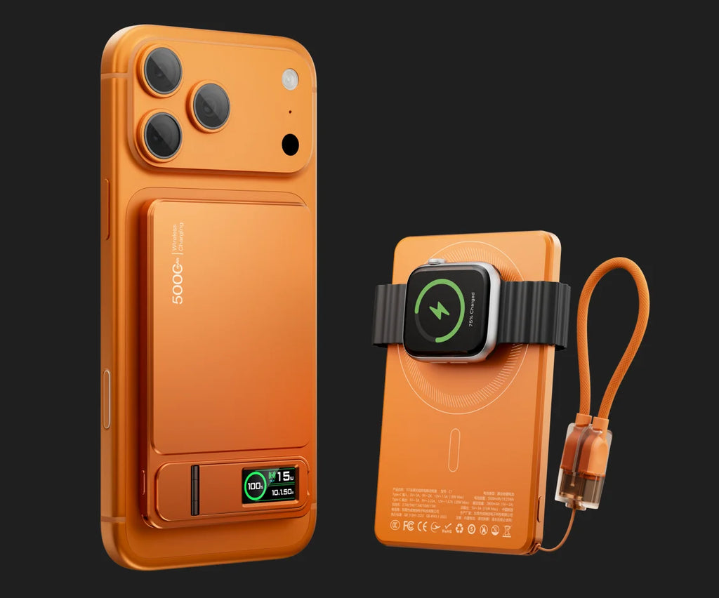 Azylo 3-in-1 Magnetic Wireless Power Bank with TFT Smart Screen (10,000mAh)