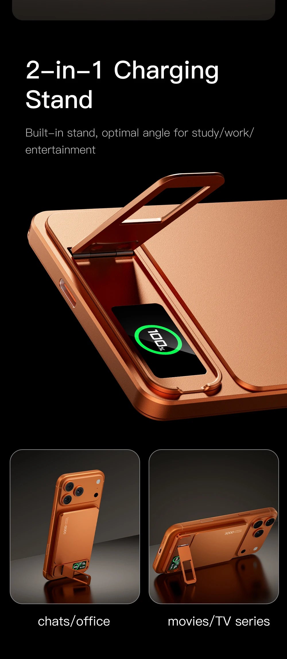 Azylo 3-in-1 Magnetic Wireless Power Bank with TFT Smart Screen (10,000mAh)
