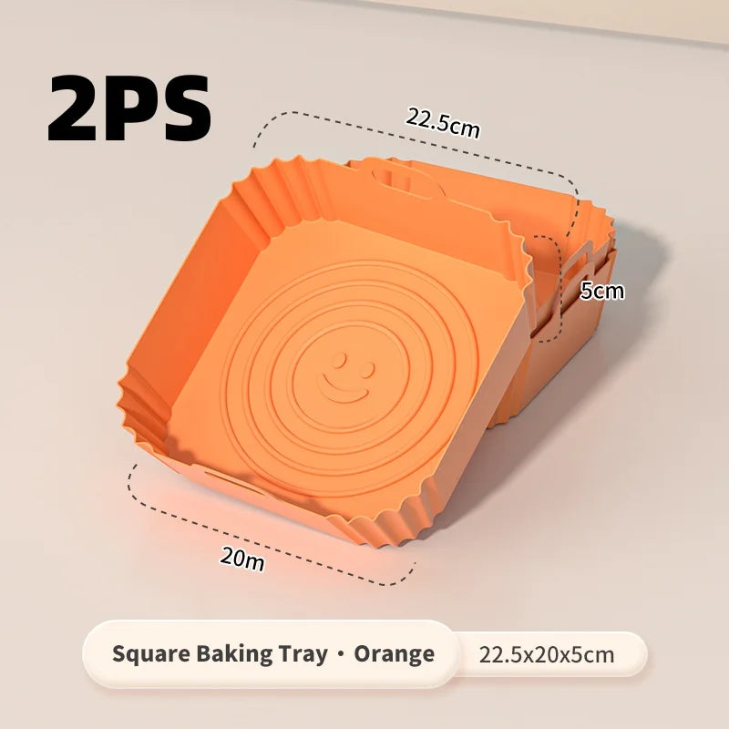 Azylo Reusable Silicone Air Fryer Liners (8-Inch Square)