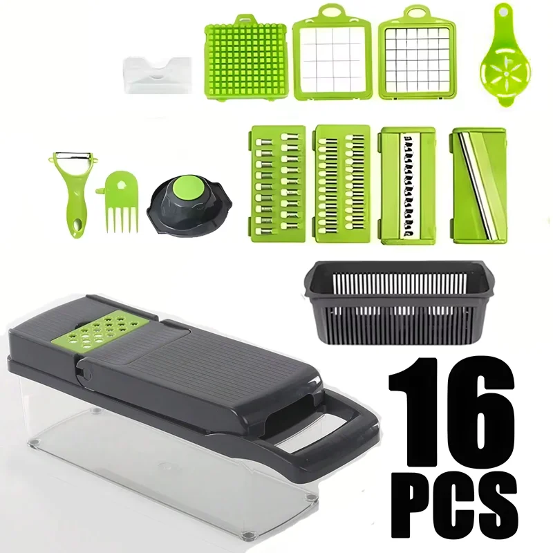 Azylo 14-in-1 Multi-Functional Vegetable Chopper, Dicer & Slicer Set
