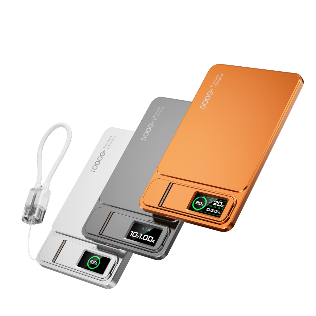 Azylo 3-in-1 Magnetic Wireless Power Bank with TFT Smart Screen (10,000mAh)