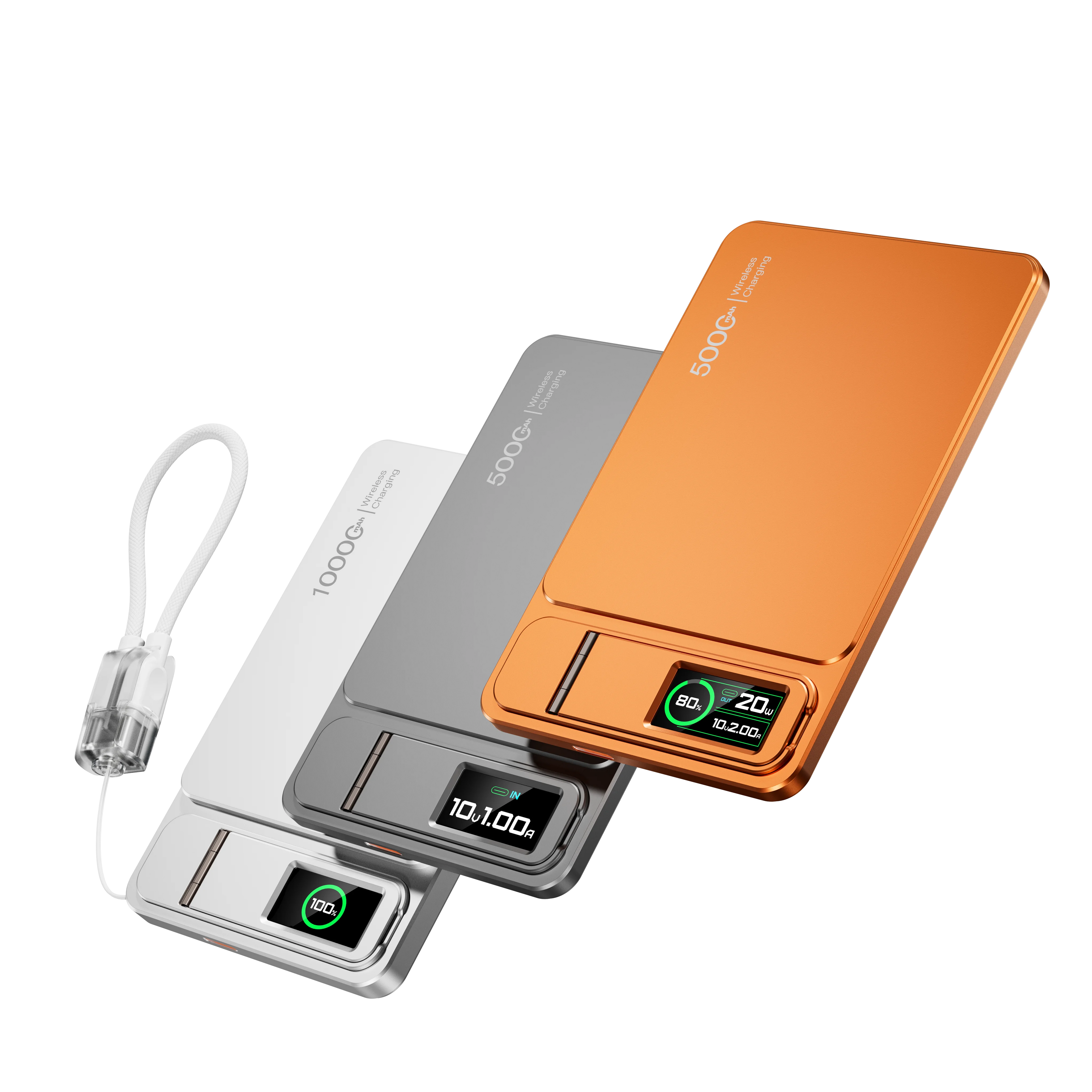 Azylo 3-in-1 Magnetic Wireless Power Bank with TFT Smart Screen (10,000mAh)