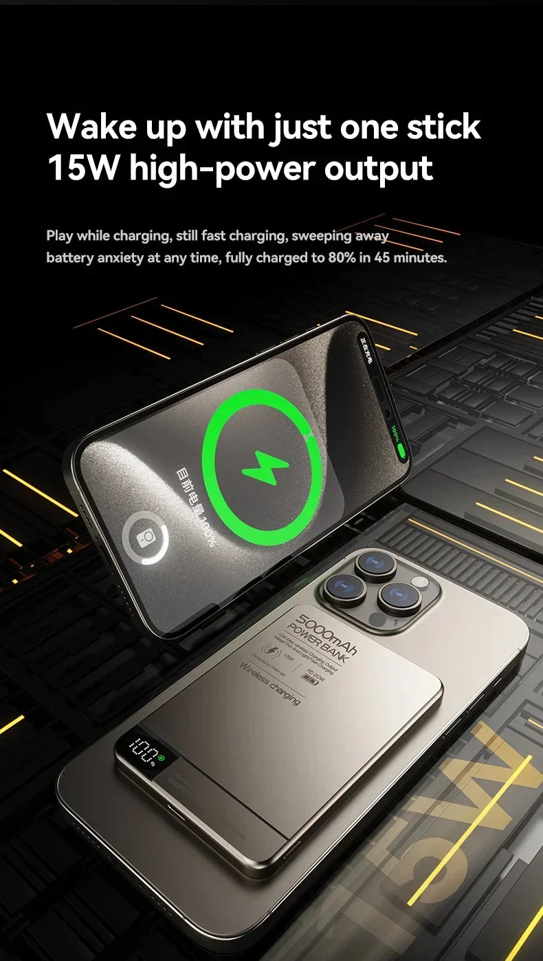 Azylo Ultra 120W Magnetic Wireless Power Bank with LED Lamp