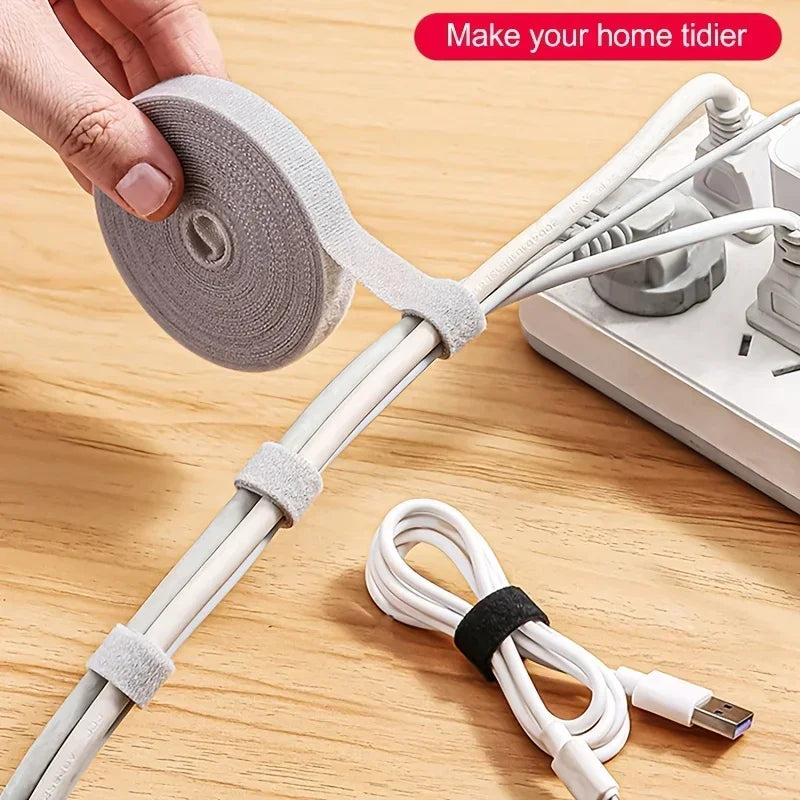 Azylo Reusable Hook & Loop Cable Management Tie Roll (3-Meter Cut-to-Length)