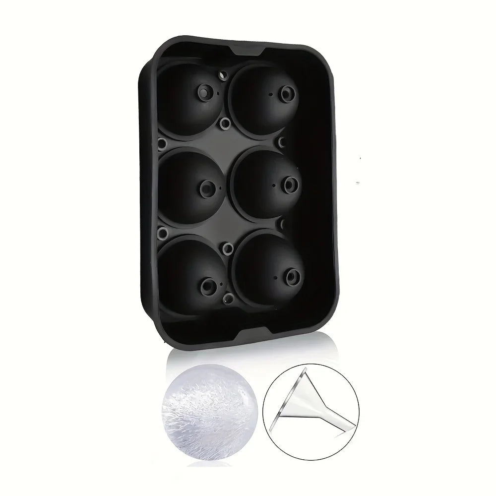 Azylo 6-Grid Flexible Silicone Ice Cube Mold Tray (Large Square Maker)