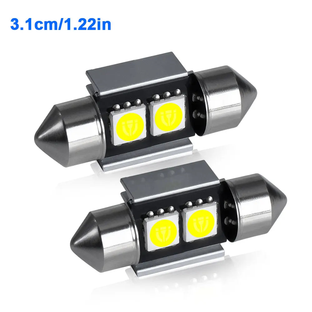 Azylo Ultra-Bright Festoon LED Car Interior & License Plate Bulbs (12V White)