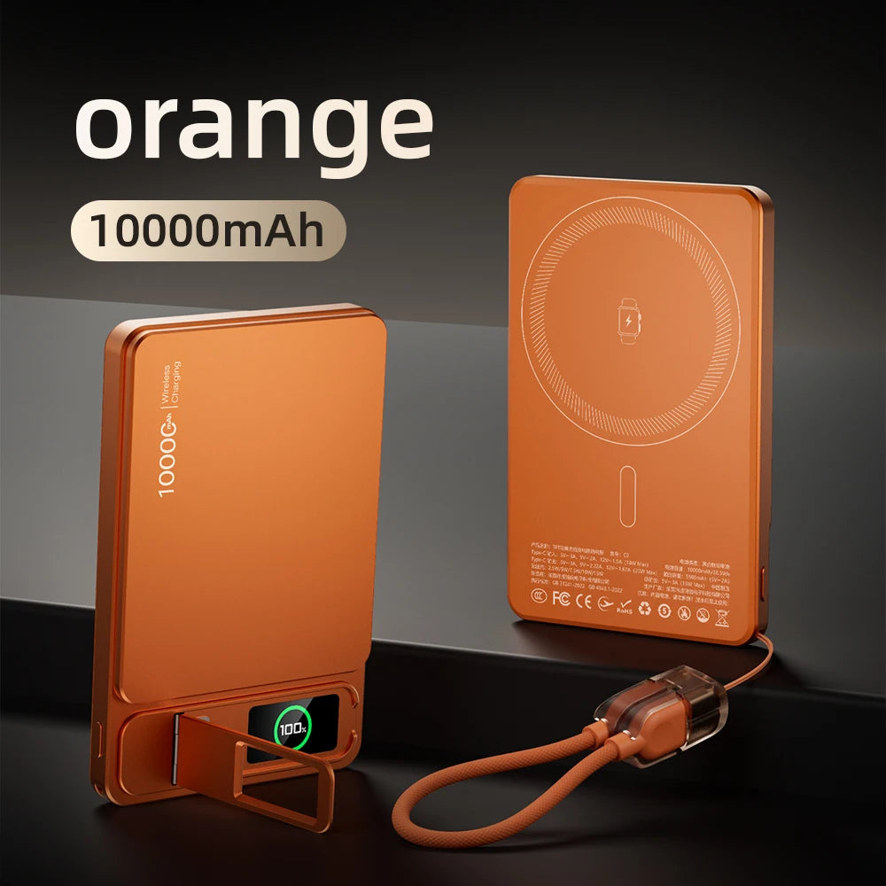 Azylo 3-in-1 Magnetic Wireless Power Bank with TFT Smart Screen (10,000mAh)