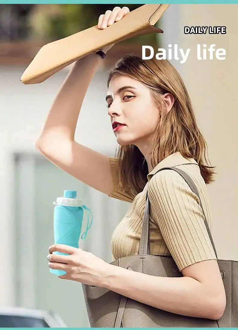 Azylo 600ml Large Collapsible Silicone Travel Cup (Foldable Portable Mug)