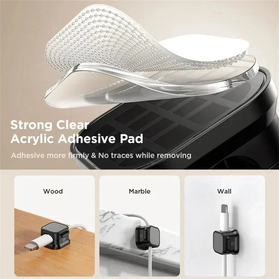 Azylo Premium Magnetic Cable Clip & Desktop Wire Organizer (6-Piece Set)