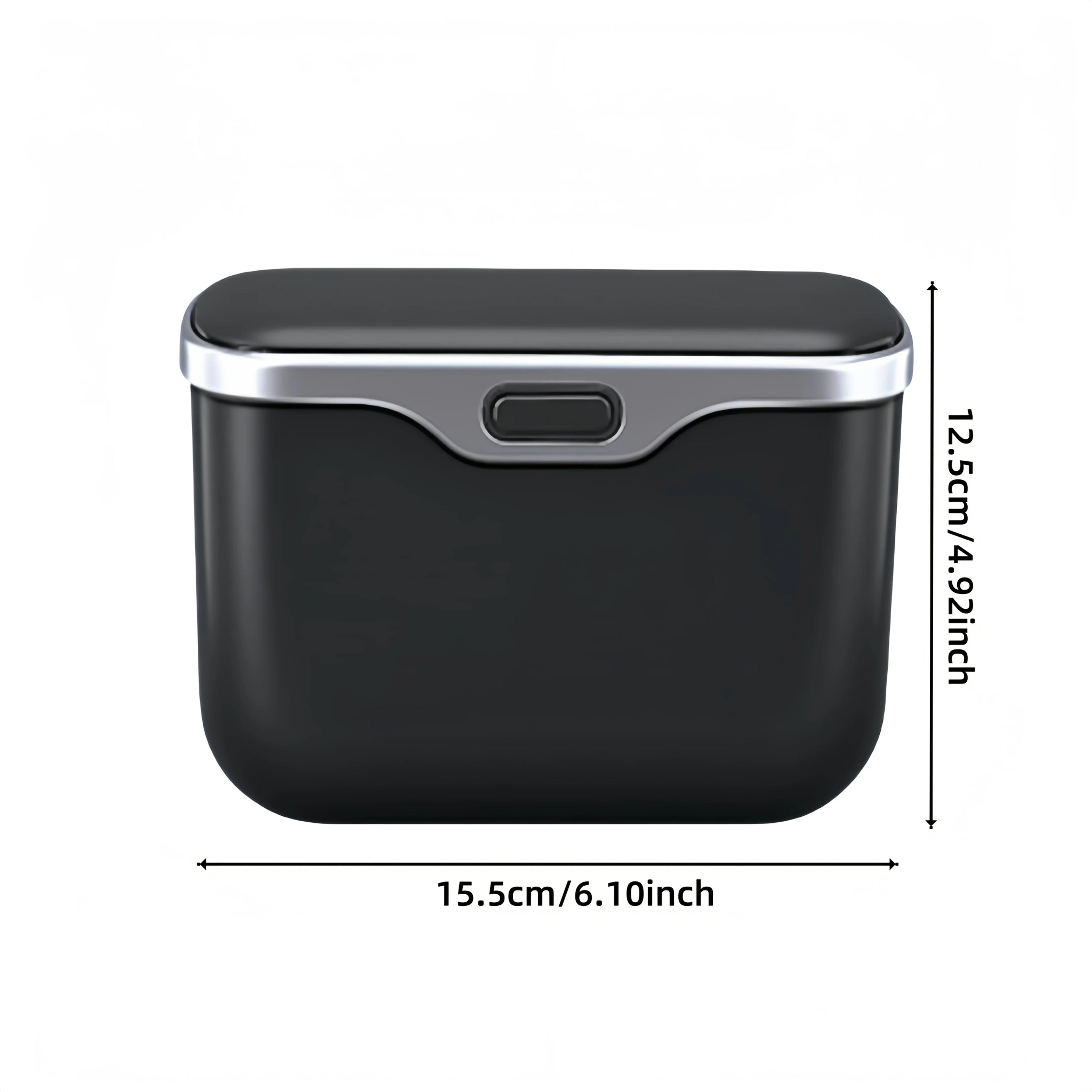 Azylo Luxury PU Leather Car Trash Can with Push-Button Lid
