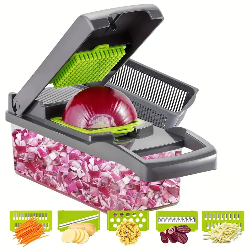 Azylo 14-in-1 Multi-Functional Vegetable Chopper, Dicer & Slicer Set