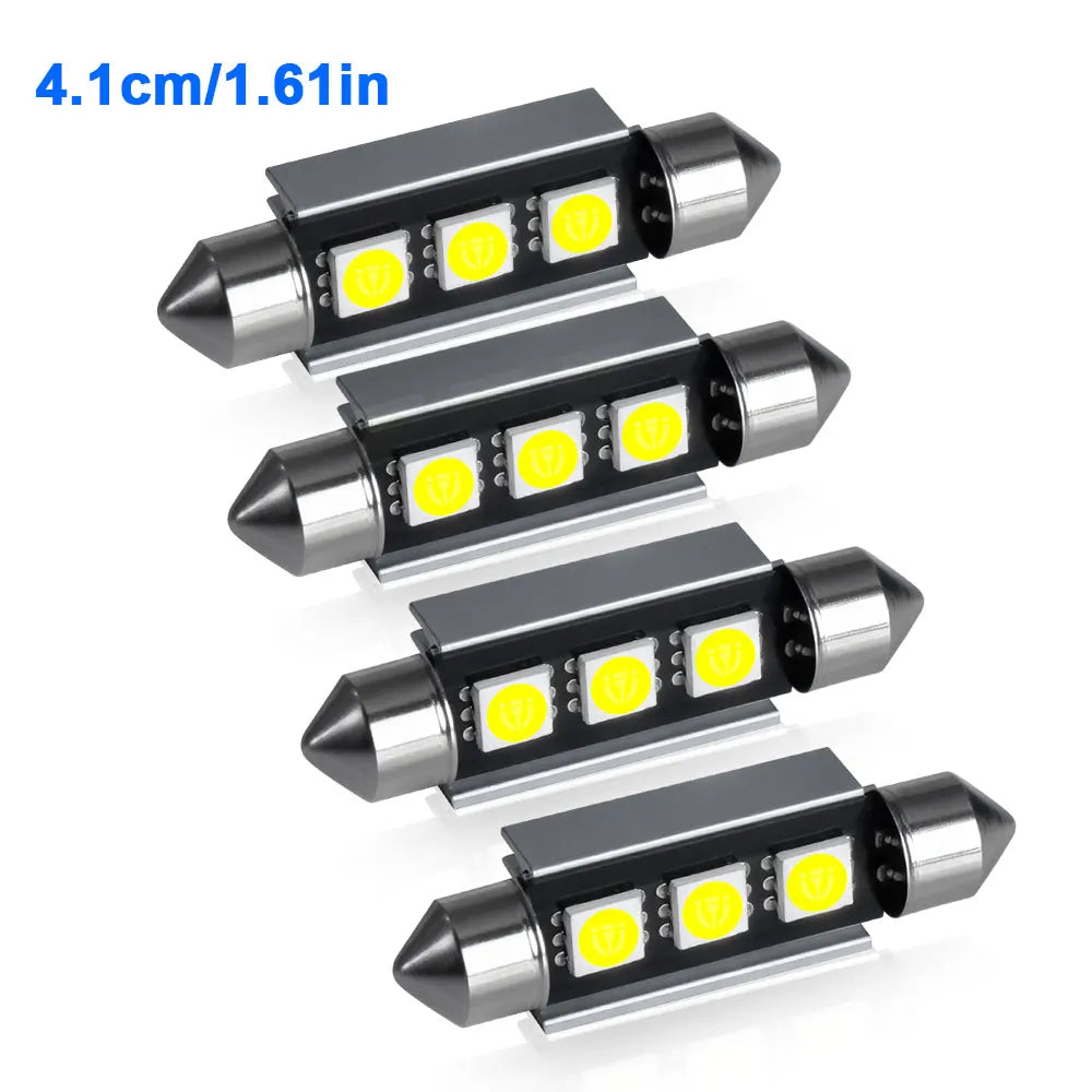 Azylo Ultra-Bright Festoon LED Car Interior & License Plate Bulbs (12V White)