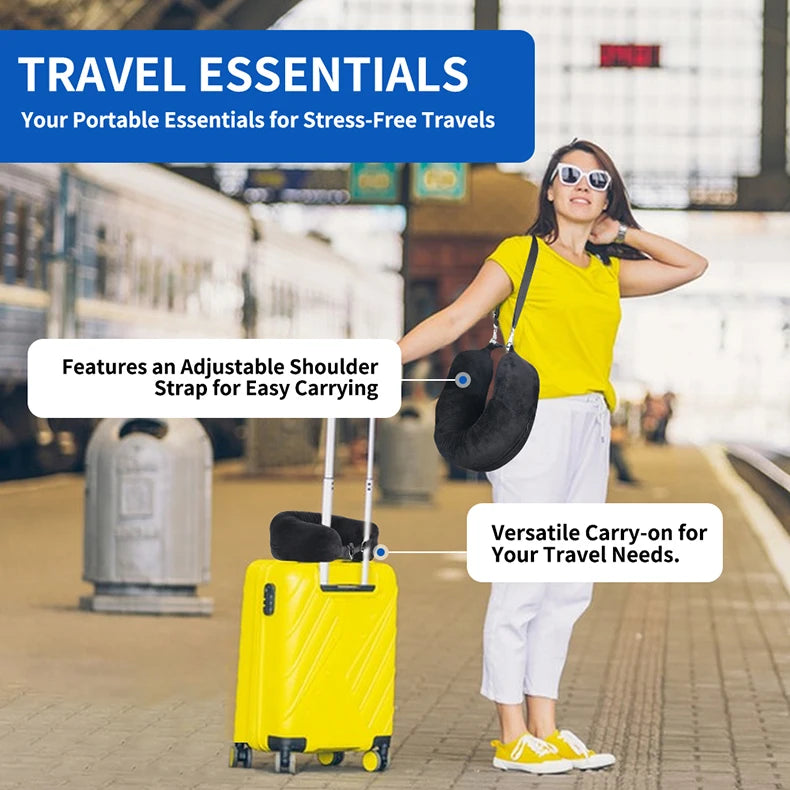 Azylo Fillable Travel Neck Pillow & Space-Saving Clothing Storage Bag